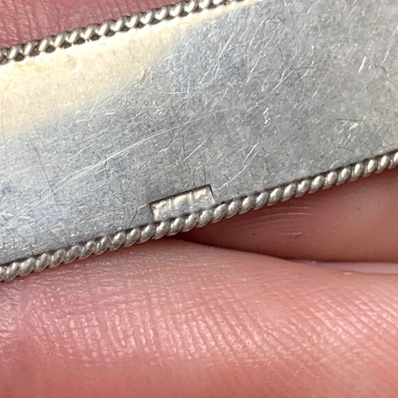 VTG Solid Sterling Silver 925 Traditional Cartouche Pendant Size 2'' Length - Picture 7 of 12